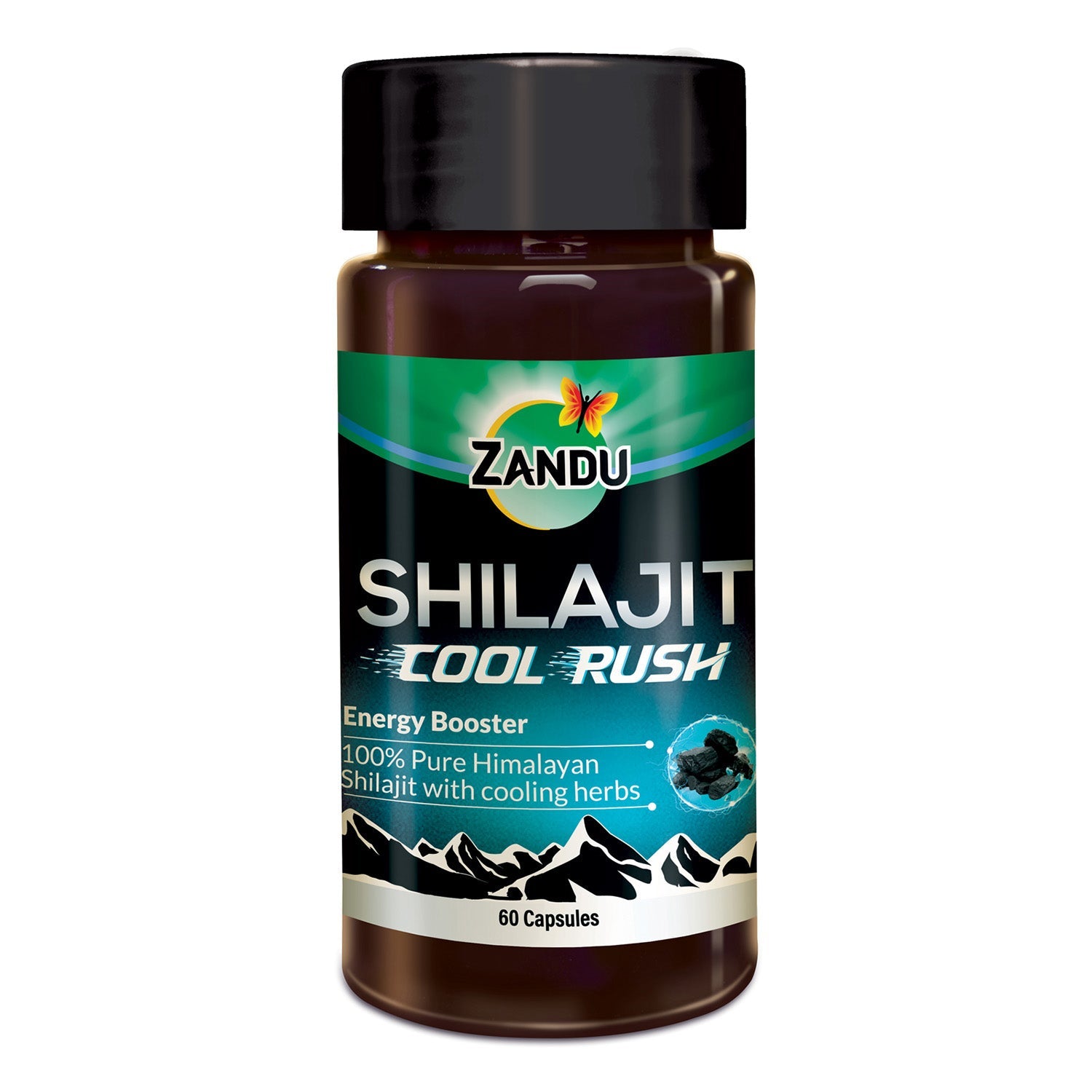 Zandu Shilajit Cool Rush Capsules: The 1st Ever Himalayan Shilajit Capsule with Heat Balancing Herbs (60 Caps))